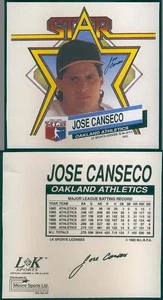 Tazza sportiva Jose Canseco 1992 LK decalcomania versione 'rosy' - Foto 1 di 1