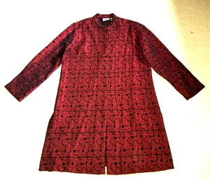 Chaqueta Mujer-CHICO'S DESIGN-dk Rojo/Negro Estampado Rayón/Metálico Largo-1 (8/10) - Imagen 1 de 4