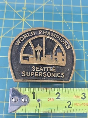 Rare 70s Solid Bronze Seattle Sonics Belt Buckle Numbered Heritage Mint - Image 1 of 4