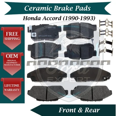 Nuevo kit de pastillas de freno delanteras y traseras de cerámica OE para Honda Accord 1990-1993 9 años de garantía Foto 1 de 4