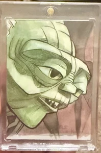 2019 Topps Star Wars Masterwork Yoda Sketch By Brad Hudson!!! 🔥 - Picture 1 of 2