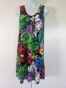 Jams World Flower Vibes Sleeveless Dress Sun Dress Rayon Floral Hawaiian XS EUC - Picture 1 of 7