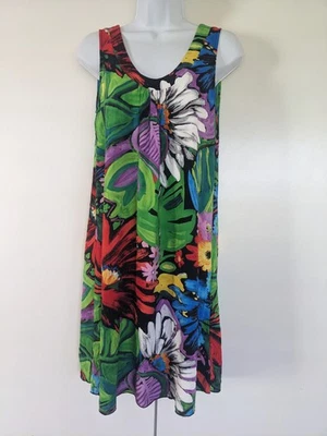 Jams World Flower Vibes Sleeveless Dress Sun Dress Rayon Floral Hawaiian XS EUC - Image 1 of 4