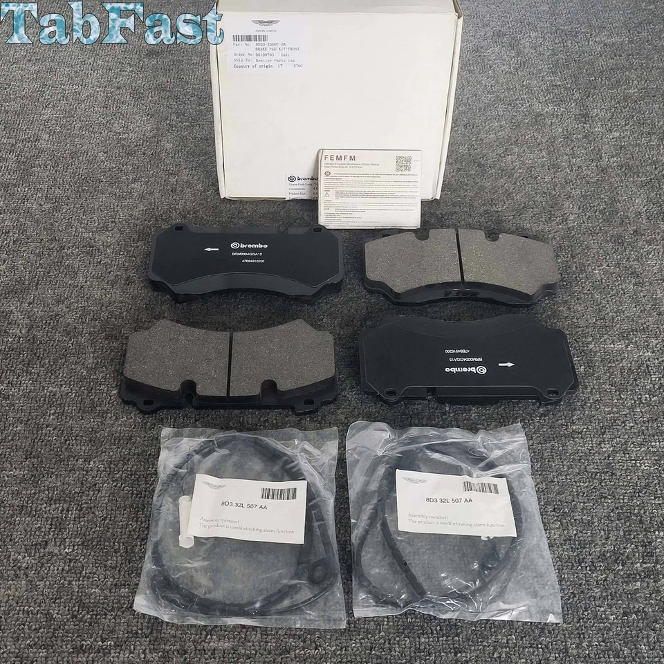 8D33-2D007-BA OEM 2013-16 Aston Martin DB9 Vanquish DBS Virage Front Brake Pad Foto 1 de 4