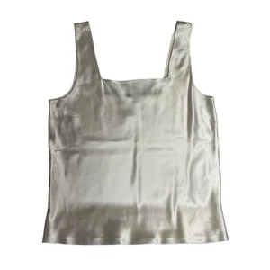 Nordstrom Intimates 100% Silk Y2K Square Neck Tank Top Quiet Luxury Lingerie L - Picture 1 of 7