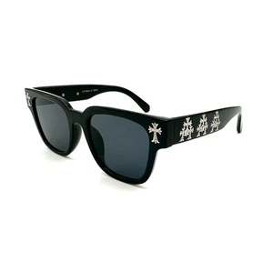 Unisex Triple Cross schwarze Vollrahmen Hiphop Sonnenbrille/Schirme - Bild 1 von 11