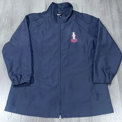 Cutter Buck Jacket Men XL Blue Windbreaker WindTec Bomber Lined Coat Solheim Cup - Image 1 of 4