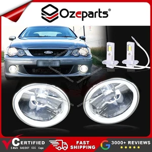 Pair LH+RH Halo Fog Light Lamps + LED Globes For Ford Falcon BA BF XR6 XR8 02~08 - Picture 1 of 5