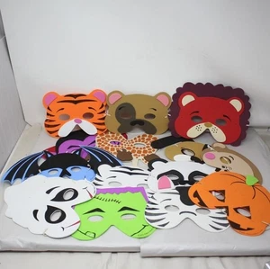 Vintage Rinco Foam Costume Masks Lot Assorted Animals Halloween Party Favors 00s - Picture 1 of 7