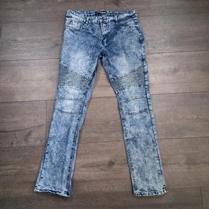 Phat Farm Moto Jeans Men’s Size 32x32 Stretch Blue - Picture 1 of 9
