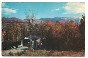 OLD COVERED BRIDGE Lamoille County Vermont Postcard VT Mt. Mansfield Koppel - Picture 1 of 2