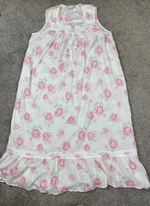 Eileen West Nightgown Womens XL Maxi Swiss Dot Floral Sweet Feminine Ruffled - Picture 1 of 10