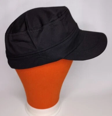 Chapéu cadete estilo militar Strapback preto novo - Imagem 1 de 4