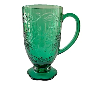 Tazza tazza bicchiere caffè vintage Princess House Fantasia verde smeraldo piedi - Foto 1 di 15