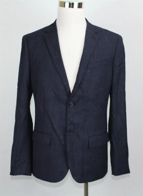 NUEVA Chaqueta Blazer Original Penguin Para Hombre M Ajustada Azul Marino Línea Rota Mezcla de Lana Foto 1 de 4