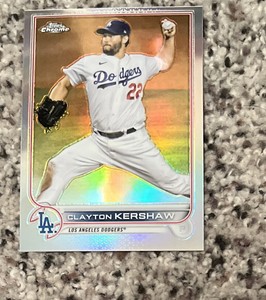 2022 Topps Chrome Baseball Silver Refractor # 183 Clayton Kershaw