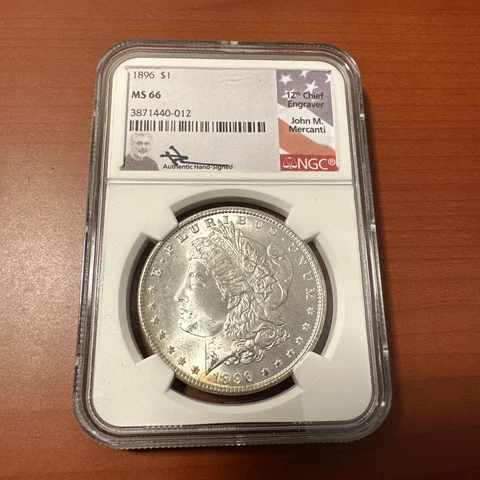 1896 Morgan Dollar NGC MS66 - Fantastic Eye Appeal - SILVER - RARE COIN Cover