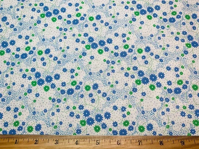 Aunt Grace's Apron Blue Floral by Judie Rothermel Cotton Fabric Marcus OOP FQ - Image 1 of 4