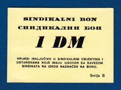  1 DM German Mark 1993, Bosnia local note,  Banja Luka Syndicate bons ! - Image 1 of 2