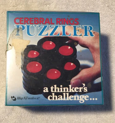 Vintage 1987 Cerebral Ring Puzzler By Mag-Nif   NOS - Image 1 of 4