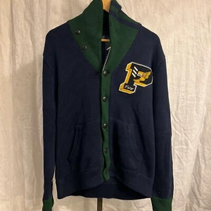 Polo Ralph Lauren Heavy Shawl Neck Cardigan Pullover P-Wing - Navy, Grün - Bild 1 von 9