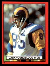 1981 TOPPS RED BORDER STICKERS JACK YOUNGBLOOD 2 LOS ANGELES RAMS #13