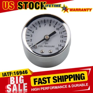 1.5" Fuel Pressure Gauge 0-15 PSI Carburetor For Chevy Ford GMC Quickfuel Dry - Picture 1 of 10