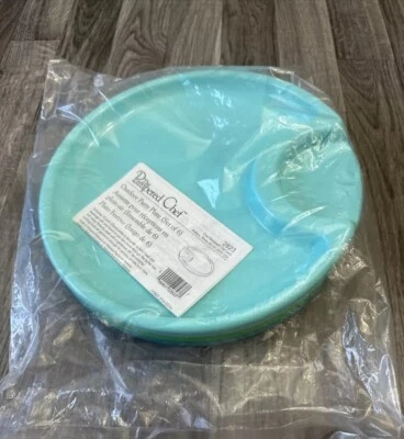 Set of 6 Pampered Chef Plates 10" Outdoor Plastic Party Picnic Blue & Green New - Image 1 of 4