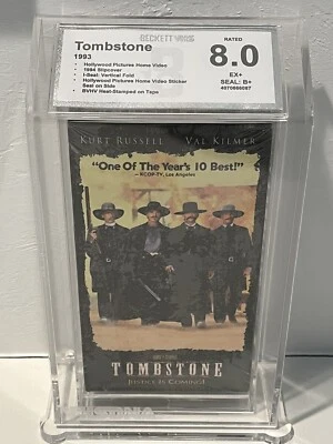 1993 Tombstone New Sealed VHS Beckett 8.0 Seal B+ Val Kilmer IGS VHSDNA - Imagem 1 de 3