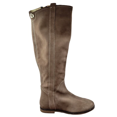 Ted Baker колена туфли женщин 4 Великобритании / 6,5 США коричневый замши высокий езды стороне молнии - Изображение 1 из 3