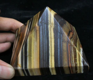3630g 7,98 lb ¡EXCELENTE!¡!! MINERAL DE CRISTAL DE CUARZO OJO DE TIGRE NATURAL/PIRÁMIDE DE FUEGO CURACIÓN - Imagen 1 de 10