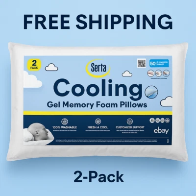 Serta 2-Pack Gel Memory Foam Cluster Bed Pillows - Image 1 of 4