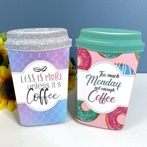 NEW Set of 2 Coffee Sign Plaque Home Kitchen Office Decor Desktop Tabletop - Picture 1 of 5
