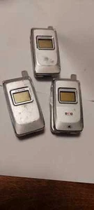3x Rare Genuine Samsung T410 Flip Mobile 100% Vintage Phone SILVER TFT Color ORG - Picture 1 of 12