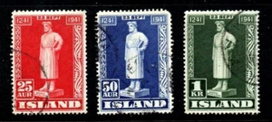 ICELAND SCOTT # 237-239 USED 1941 SET, FREE SHIPPING IN USA - Bild 1 von 1