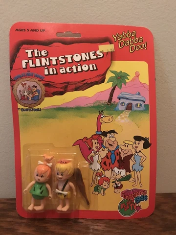 1986 Flintoys Inc D-Toys Flintstones In Action Bamm-Bamm & Pebbles VHTF 1985 Cover