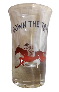 Down the Track Shot Glass Carreras de Caballos Barware Azul Escritura Caballo Rojo u chs cantidad - Imagen 1 de 5