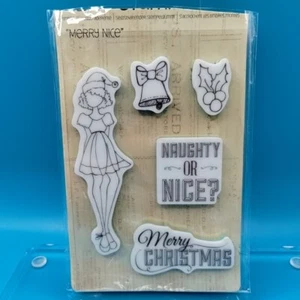 Julie Nutting Merry Nice Christmas Doll Cling Rubber Stamp 910709 Prima - Picture 1 of 15