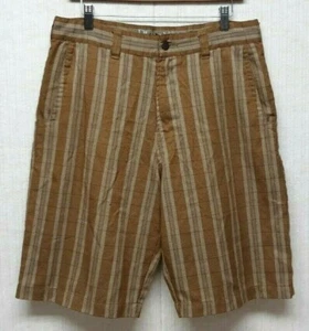 RUSTY - Herren SHORTS - CHINOHOSE - BRAUN - KARIERT GESTREIFT - Größe 32 - Bild 1 von 10