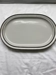 Noritake Primastone 14” Oval Serving Platter Stoneware Vintage Gray - Picture 1 of 9