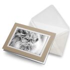 Greetings Card (Biege) BW - Funny Ginger Cat Glasses #39637