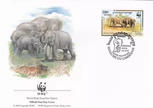 (141441) Elephant WWF Cambodia FDC #3 1997 - Picture 1 of 1