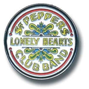THE BEATLES sgt pepper metal  pin - official -new -1 ,1/2" wide