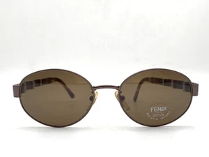 Occhiali da sole Vintage Fendi SL 7129 H16 Originali anni '90 Italia Nos Oro & Bronzo - Foto 1 di 8