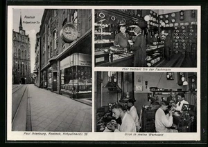 AK Rostock, Uhrmachermeister und Juwelier Paul Ihlenburg in der Kröpelinerstraß - Picture 1 of 2