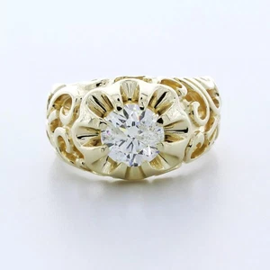 Massiver 14K Gelbgold Solitär Herren Ring 2,44 ct runder Lab-gezüchteter Diamant F SI2 - Bild 1 von 5