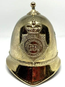 Metropolitan Police ER Helmet Brass Hand Bell England British Bobby UK Souvenir - Picture 1 of 3