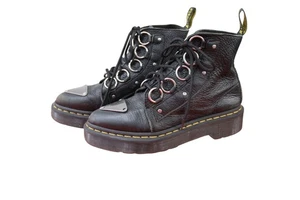 Dr Martens Farylle Metal Punk Grunge Platform Chunky Boots Black Leather Uk 6 - Picture 1 of 8