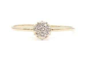 Delicado anillo con racimo de flores de oro amarillo de 10 quilates de diamantes de corte único de 0,04 quilates para mujer - Imagen 1 de 14