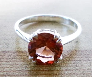 Top Qualität Vintage Sterlingsilber Oregon Lachs Sonnenstein Ring 1,85ct Größe-7 - Bild 1 von 6